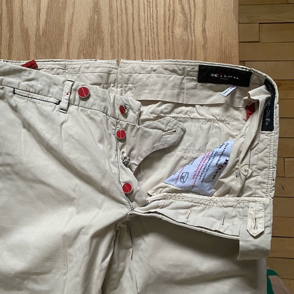 Kiton men pants 98%cotton. Made in Napoli. Beige, smart casual pants.Never worn - Picture 4 of 8